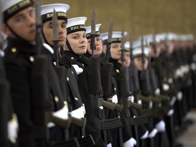 Personnel from the Royal Navy, Royal Marines, Queen Alexandra’s Royal Naval Nursing Service and the Royal Fleet Auxiliary have been training at HMS Excellent in Portsmouth in preparation for The National Service of Remembrance at the Cenotaph in London on Sunday.