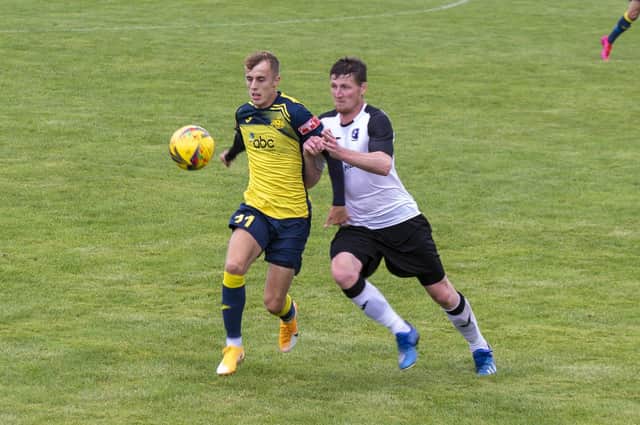James Franklyn netted Moneyfields goal against AFC Stoneham. Picture: Mike Cooter (070821)