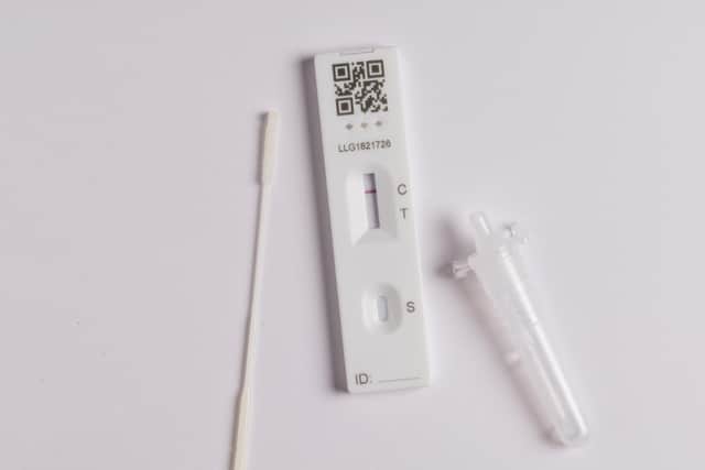 A Covid-19 lateral flow self test kit showing a negative result Picture: Jon Kempner/Adobe Stock