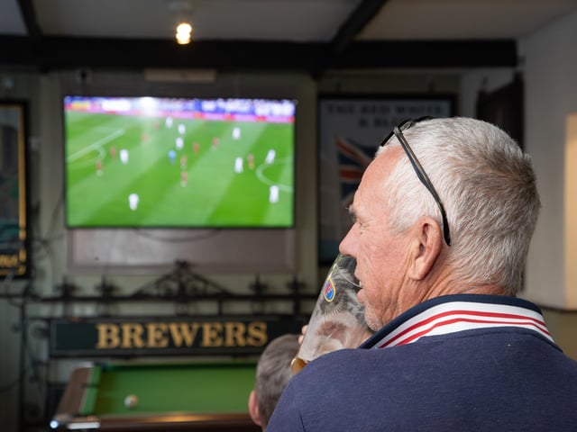 England fans gathered at the Milton Arms in Portsmouth on Sunday evening to watch England's opening game against Serbia in Euro 2024.Photos by Alex Shute