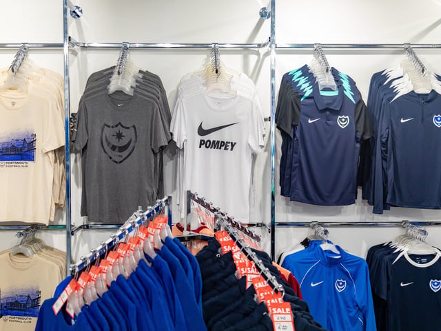 Racks of branded clothing at the new Pompey Store in Gunwharf Quays. Picture: Mike Cooter (011124)