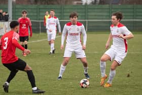 Tommy Scutt, right, netted for Horndean at Cray Valley last night. Picture: Keith Woodland