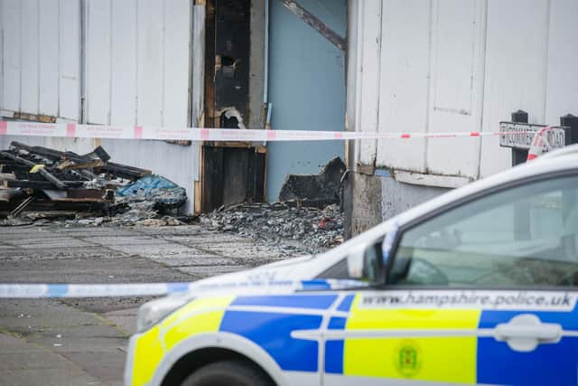 A derelict amusement centre has been badly damaged after a fire broke out on June 17, 2020. Picture: Habibur Rahman