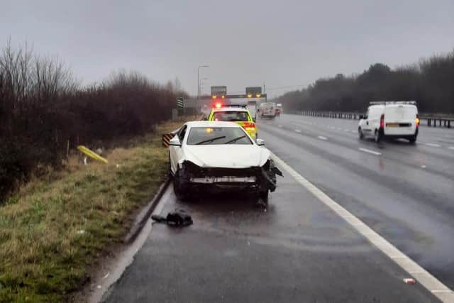 The aftermath of the crash on the A27 this morning. Picture: Hampshire Constabulary