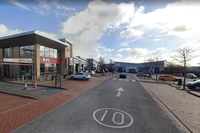 The woman drove the victim to Hedge End retail park in a white Ford after he was attacked by a gang. Picture: Google Street View.