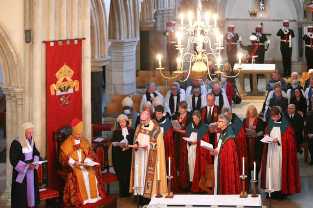 Bishop Jonathan is enthroned. Picture: Chris Moorhouse (jpns 120322-54)