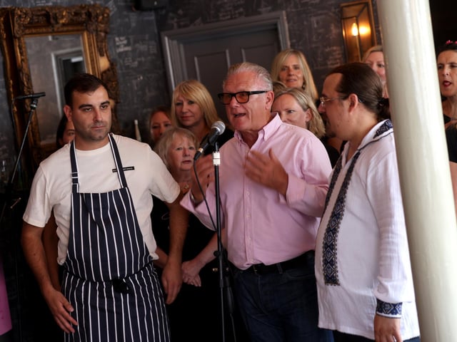 Re-opening of Eldon Arms with new owners and menu aiming to keep costs low for the punters and diners. With food supplied from O'solemio in Port Solent
Pictured is Ross McInally (in pink) with the other co-owners in the pub.
Pictured is action from the event.
Sunday 9th July 2023.
Picture: Sam Stephenson.