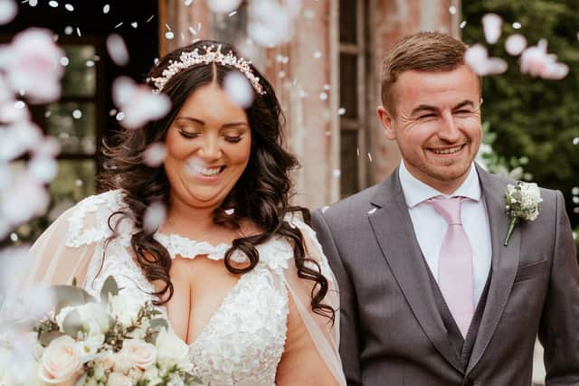 Lacey and David Verity on their wedding day at The Larmer Tree Gardens.
Pictures: Carla Mortimer Wedding Photography