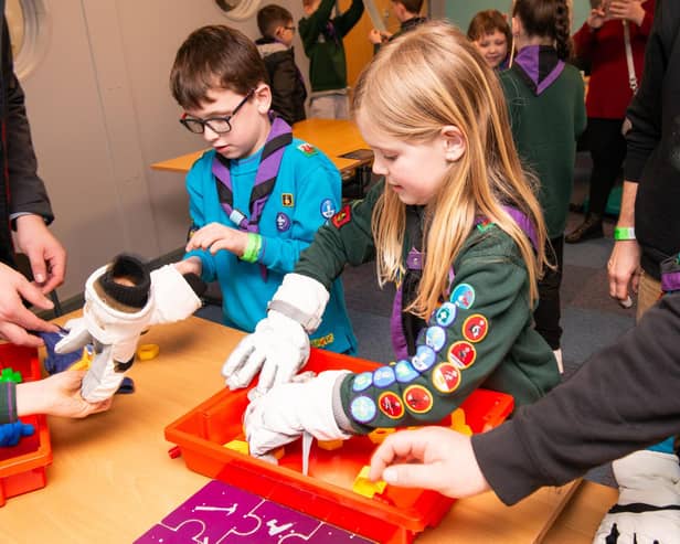 Beavers and Cubs having fun at National Space Day