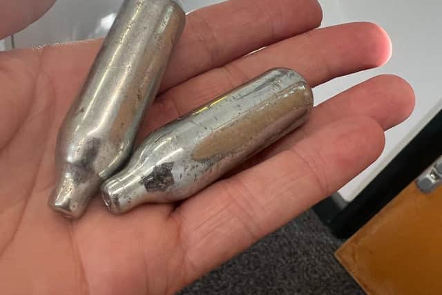 Selling nitrous oxide to under-18s is illegal and at worse, it could cause heart attacks and Hyproxia. Picture: Winchester police.