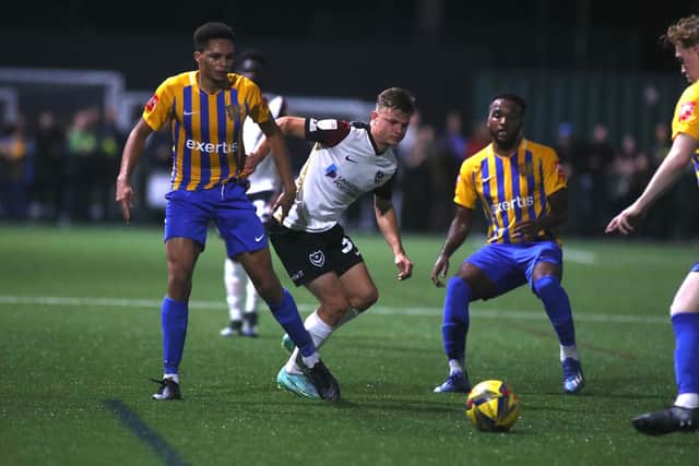 Pompey's Dan Gifford in action against Basingstoke Town in the Hampshire Senior Cup. Picture Stuart Martin (220421-7042)