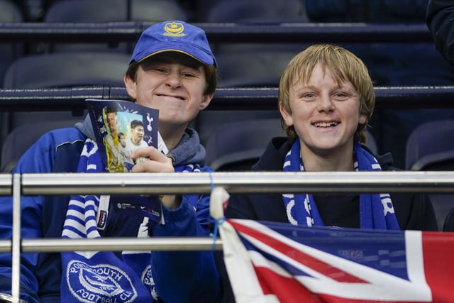 Pompey fans at the Tottenham Hotspur Stadium.