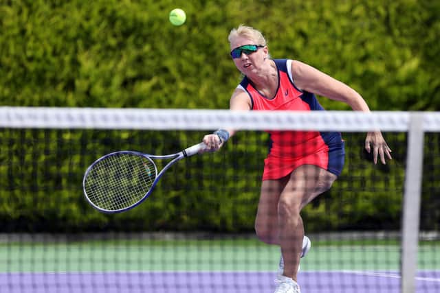 Karen Downie, pictured, teamed up with Janet Armitage to record a straight sets win for Warsash ladies 2nds. Picture: Chris Moorhouse (260519-13)