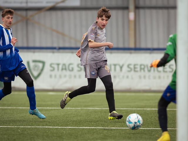 Action from the U15 Campbell McFaull Invitation Cup final between Hayling St Andrews Blue and Hayling St Andrew White. Picture: Keith Woodland (260221-195)