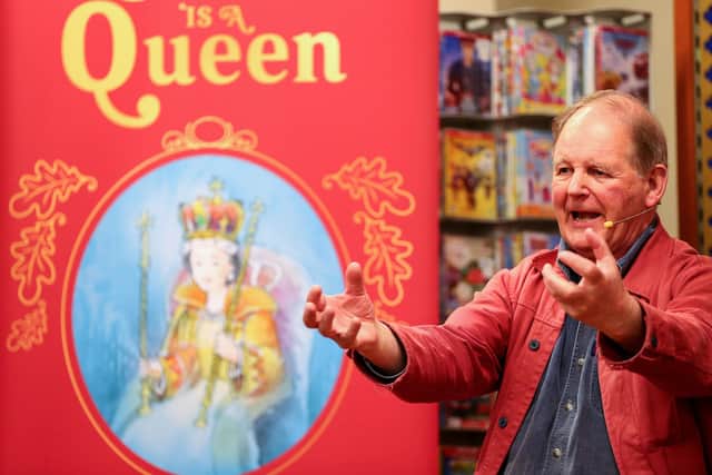 Author Michael Morpurgo speaking to children from St Judes C of E Primary School about writing and poetry at the Central Library, Portsmouth
Picture: Chris Moorhouse (jpns 230522-17)