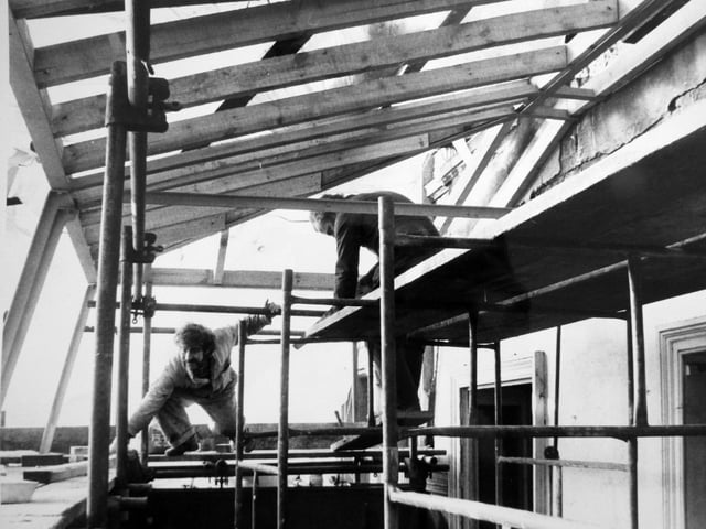 Restoration work in January 1982