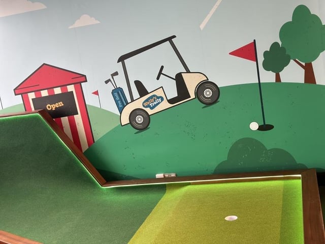 The Putt Hutt opened on August 5 and it has 18 holes, including 9 traditional golf challenges and 9 retro seaside-themed areas.
