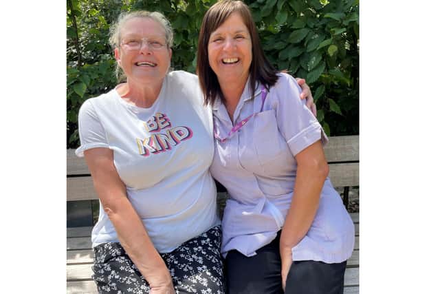 Hospital cleaners Tina Moth and Moira Forsyth.