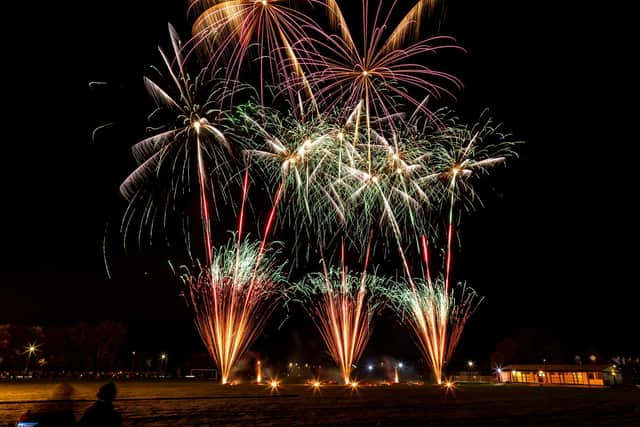 The fireworks at HMS Sultan, with pyrotechnicians Selstar Fireworks operating the performance. Picture: Mike Cooter (281021)