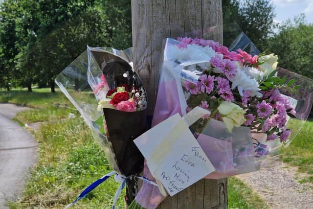 Floral tributes around Chalton Crescent, Leigh Park, Havant on Thursday 22nd June 2023 after the murder of Barry Cairns
Picture: Habibur Rahman:Floral tributes around Chalton Crescent, Leigh Park