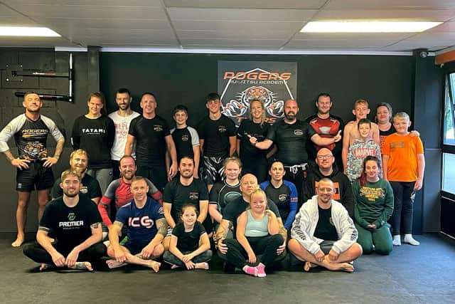 Rogers JiuJitsu Academy after completing 24 hour charity roll
