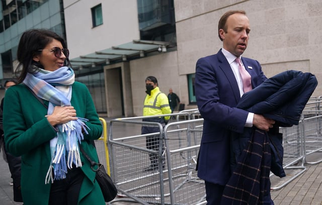 Health Secretary Matt Hancock with adviser Gina Coladangelo. Picture: Yui Mok/PA Wire