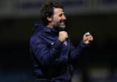 Danny Cowley savours the late Gillingham win. (Photo by Jacques Feeney/Getty Images)