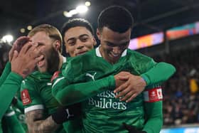 Plymouth's English striker #10 Morgan Whittaker (R) didn’t play for the Pilgrims against Burnley. 