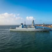 HMS Dauntless arriving back into Portsmouth.

Pictured - HMS Dauntless 

Photo by Alex Shute