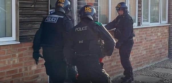 Police raids in Gosport and Fareham. Pic Hants police