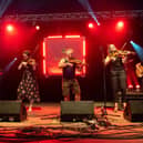 Wickham Festival 2019 at Blind Lane in Wickham - Blazin Fiddles perform of The Village Stage. Picture: Vernon Nash (040819-020)