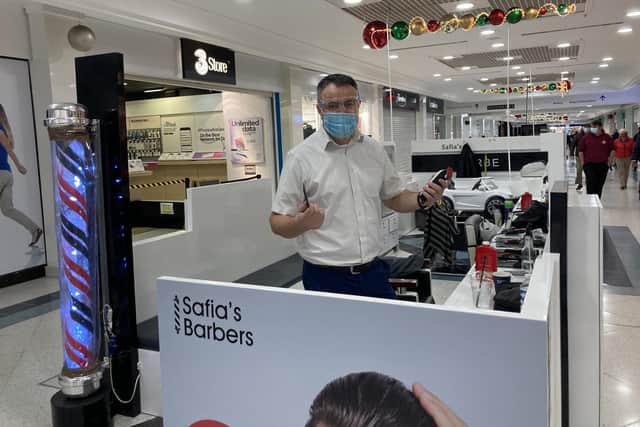 leks Vuksani, 43, at Safia's Barbers in Fareham Shopping Centre.