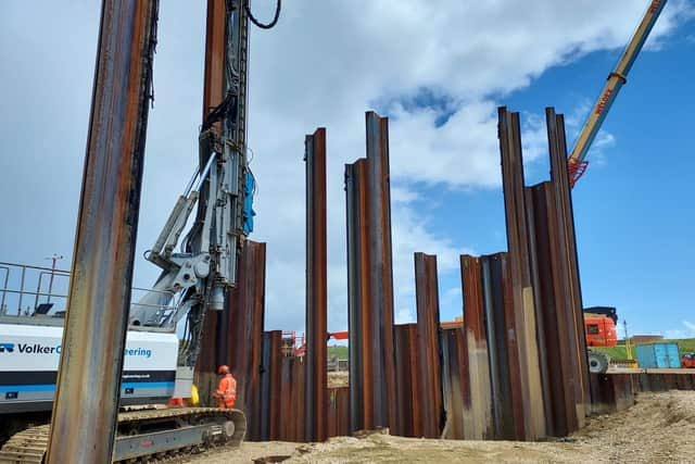 Sea defence work taking in place in Southsea in June 2021
Pictures from Portsmouth City Council
The piling nearly finished