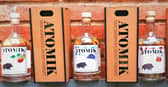 Undated handout photo issued by Chernobyl Spirit Company of bottles of Atomik premium fruit schnapps. Photo: Chernobyl Spirit Company/PA Wire