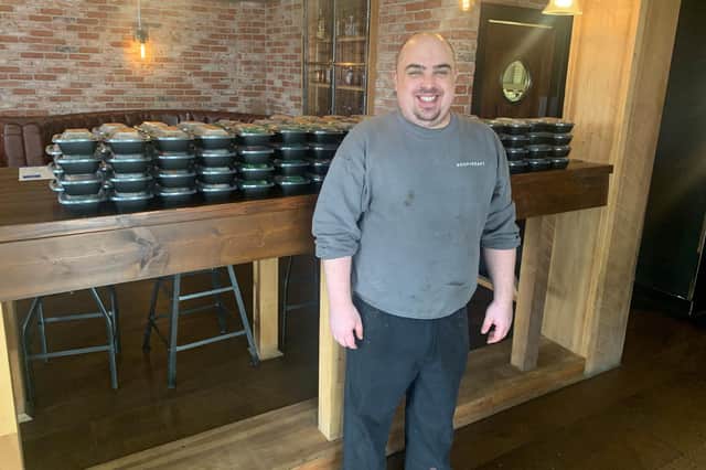 Sebastian Newbold, head chef at Waterlooville-based Prepped with some of the meals that were donated to Portsmouth teachers