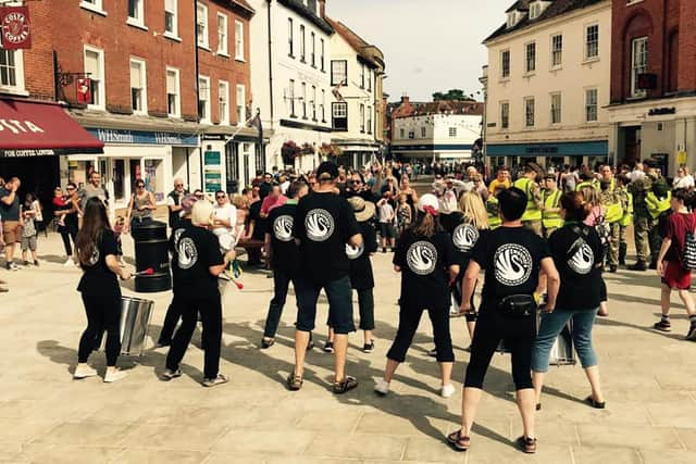 Swan Samba at Romsey Carnival.