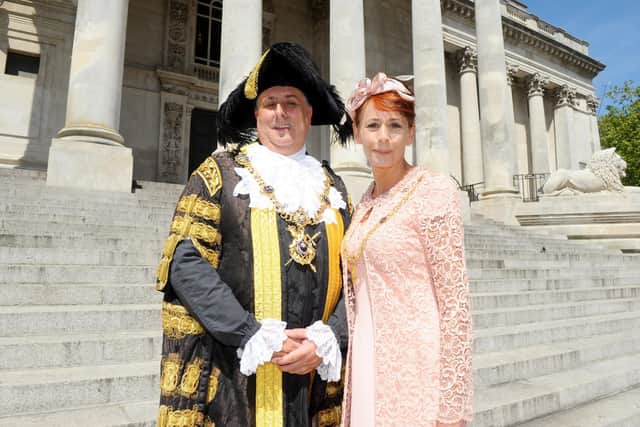 Outgoing Lord Mayor of Portsmouth David Fuller with his sister and Lady Mayoress Leza Tremorin pictured at the mayor making ceremony in 2019.

Picture: Sarah Standing (140519-9170)