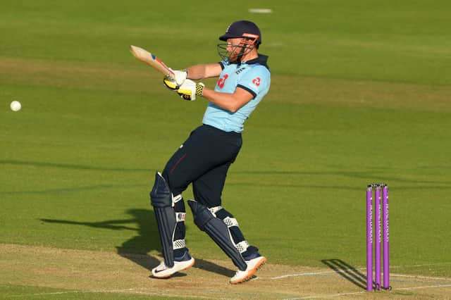 Jonny Bairstow hits out during his innings of 82 in England's ODI victory over Ireland at The Ageas Bowl on Saturday. Photo by Mike Hewitt/Getty Images.