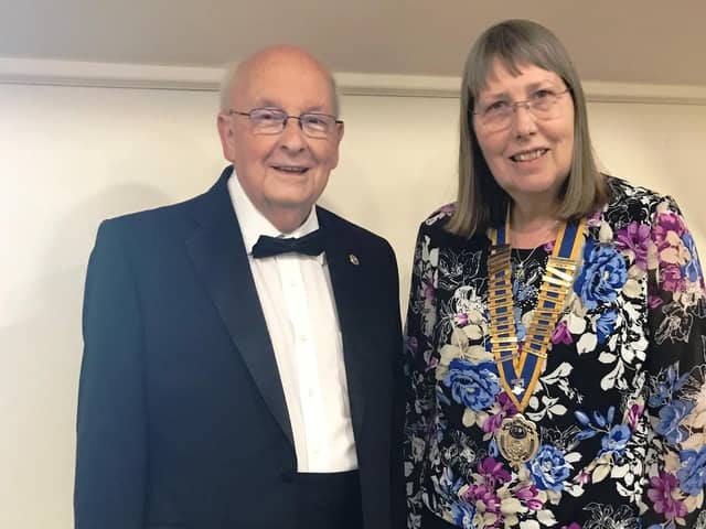 Pam Marsden, the new Fareham Rotary Club president, pictured with rotary member Norman Chapman