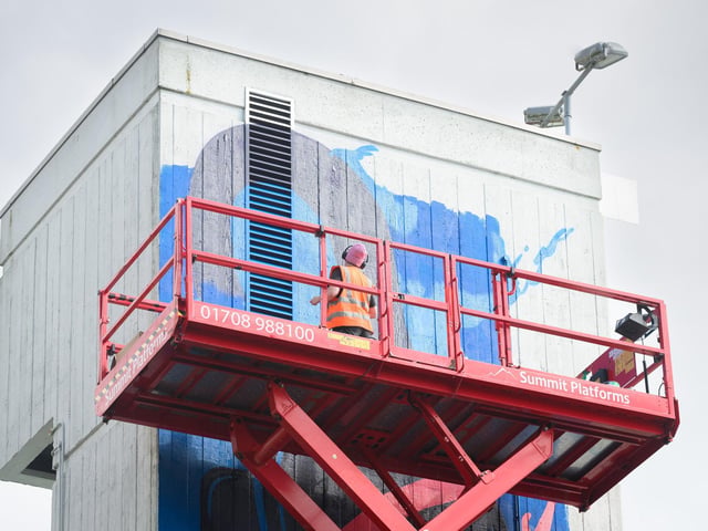 Pictured is: KMG artwork on his artwork on the side of the carpark in Alec Rose Lane Picture: Keith Woodland (140921-26)