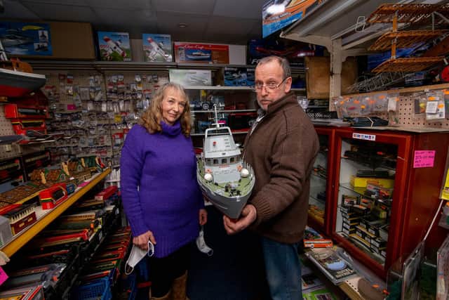 Fratton Model Centre is set to close, after being a fixture on the high street since 1957.  Pictured: Ann and Brian Salt at Fratton Model Centre, Fratton, Porsmouth on on February 28. Photo: Habibur Rahman.