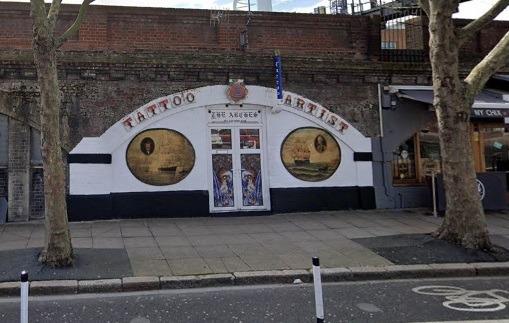 The Arches Tattoo Studio, The Hard, has a rating of 5 on Google with 29 reviews.