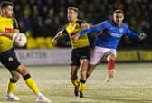 Brandon Haunstrup helps spare Pompey's blushes with the leveller in the previous FA Cup encounter with Harrogate in November 2019. Picture: Daniel Chesterton/PinPep