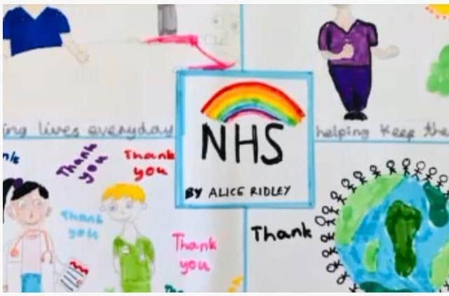 One of the posters of support in the GFM tribute video.