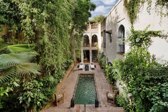 Dar Louisa provides the perfect blend of relaxation and indulgence. The riad sleeps up to 10 guests, boasts two furnished terraces, a plunge pool, and a charming courtyard. With an expert chef preparing daily meals and attentive staff catering to your every need, this is an unforgettable getaway.