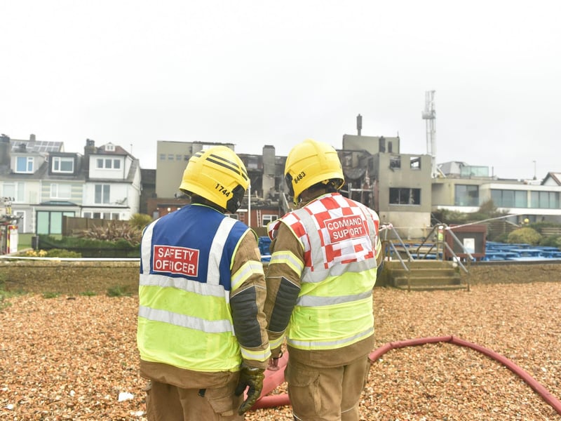 Crews from Fareham, Gosport, Cosham, Portchester, Southsea, Eastleigh, Hightown, Beaulieu, Romsey and Ringwood were called to tackle a significant fire in the roof space of the three-storey Osborne View hotel and restaurant in Fareham.