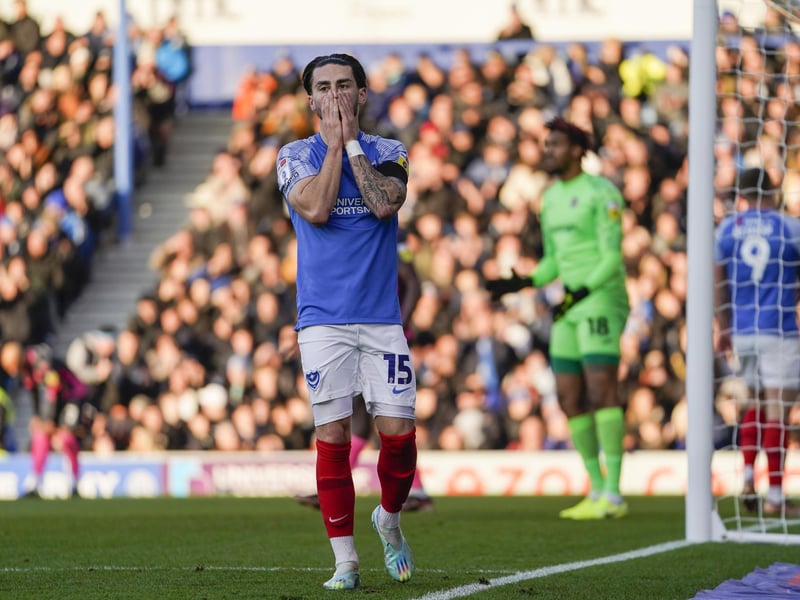 Pompey's Owen Dale goes close in the first half against Exeter. Picture: Jason Brown/ProSportsImages