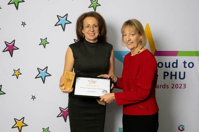 Working Together with Compassion Award: Laura David, Medicine Healthcare Support Worker, with Christine Slaymaker. Picture by Marcin Jedrysiak