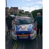 Father and son Geoff and Nick Kingstone are taking on a European car rally challenge across five countries. 