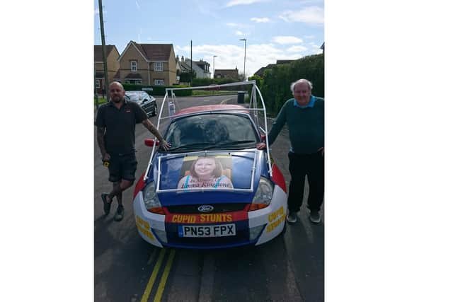 Father and son Geoff and Nick Kingstone are taking on a European car rally challenge across five countries. 